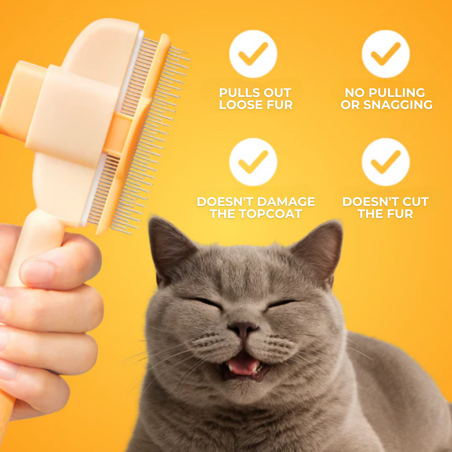 FurFlash™ Cat Deshedding Brush: Catch the Fur, Skip the Fight