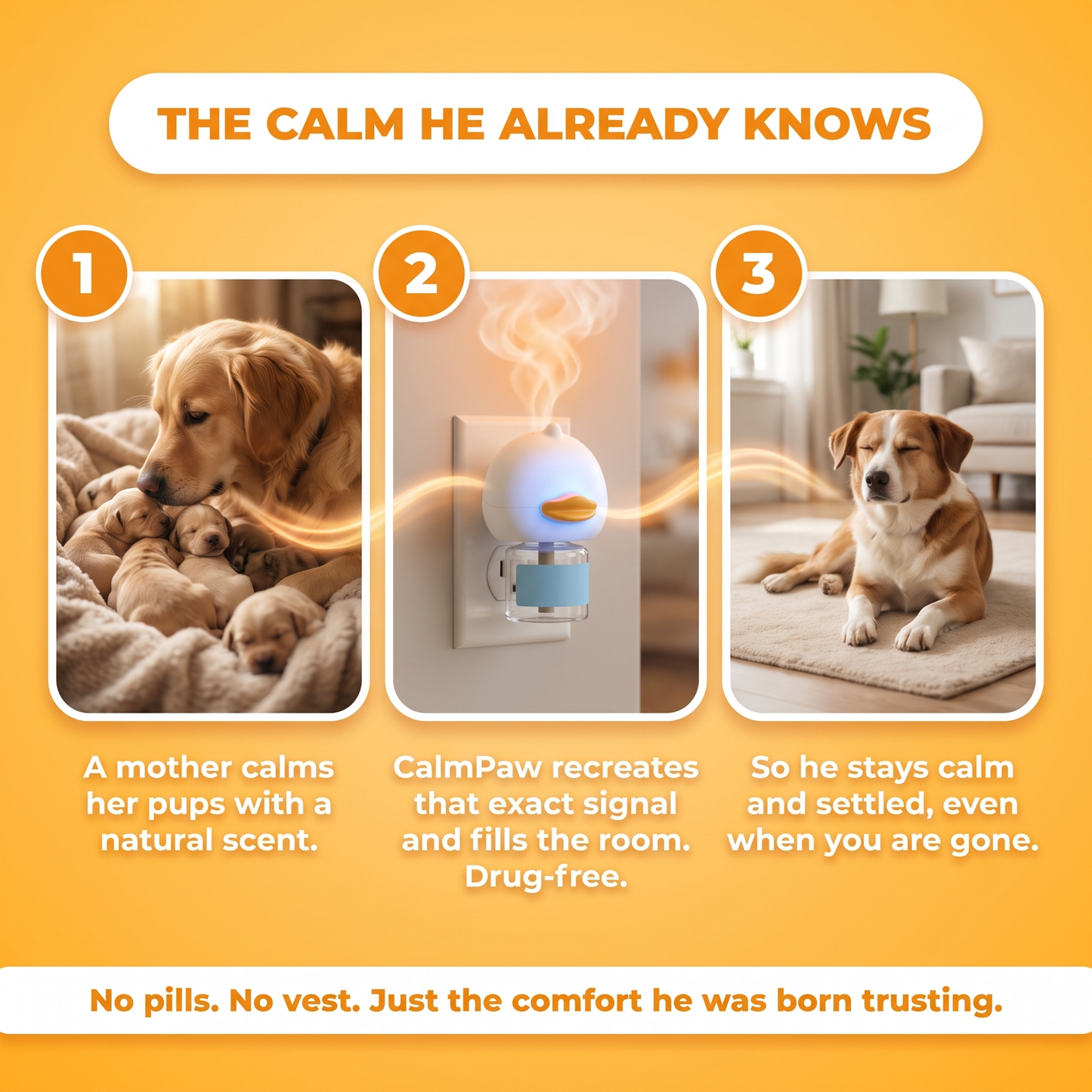 CalmPaw™ Diffuser. Quiet Hours Alone, Drug-Free