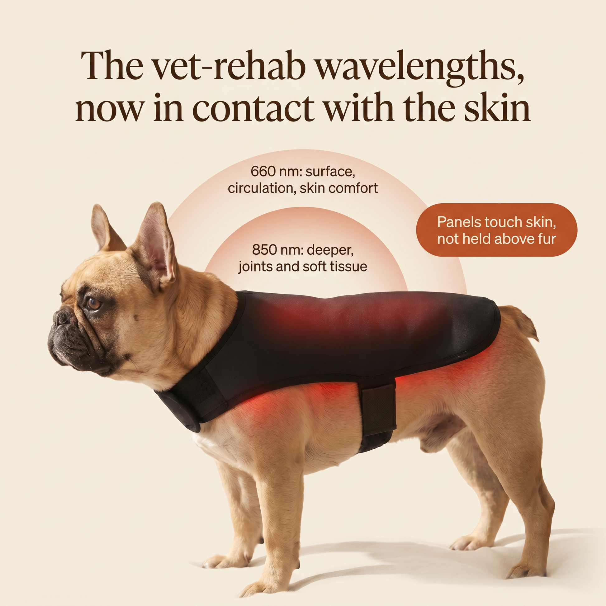 How RedPaw works, 660nm and 850nm wavelengths in skin contact