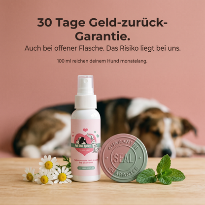 30 Tage Geld-zurück-Garantie, auch wenn die Flasche schon geöffnet ist