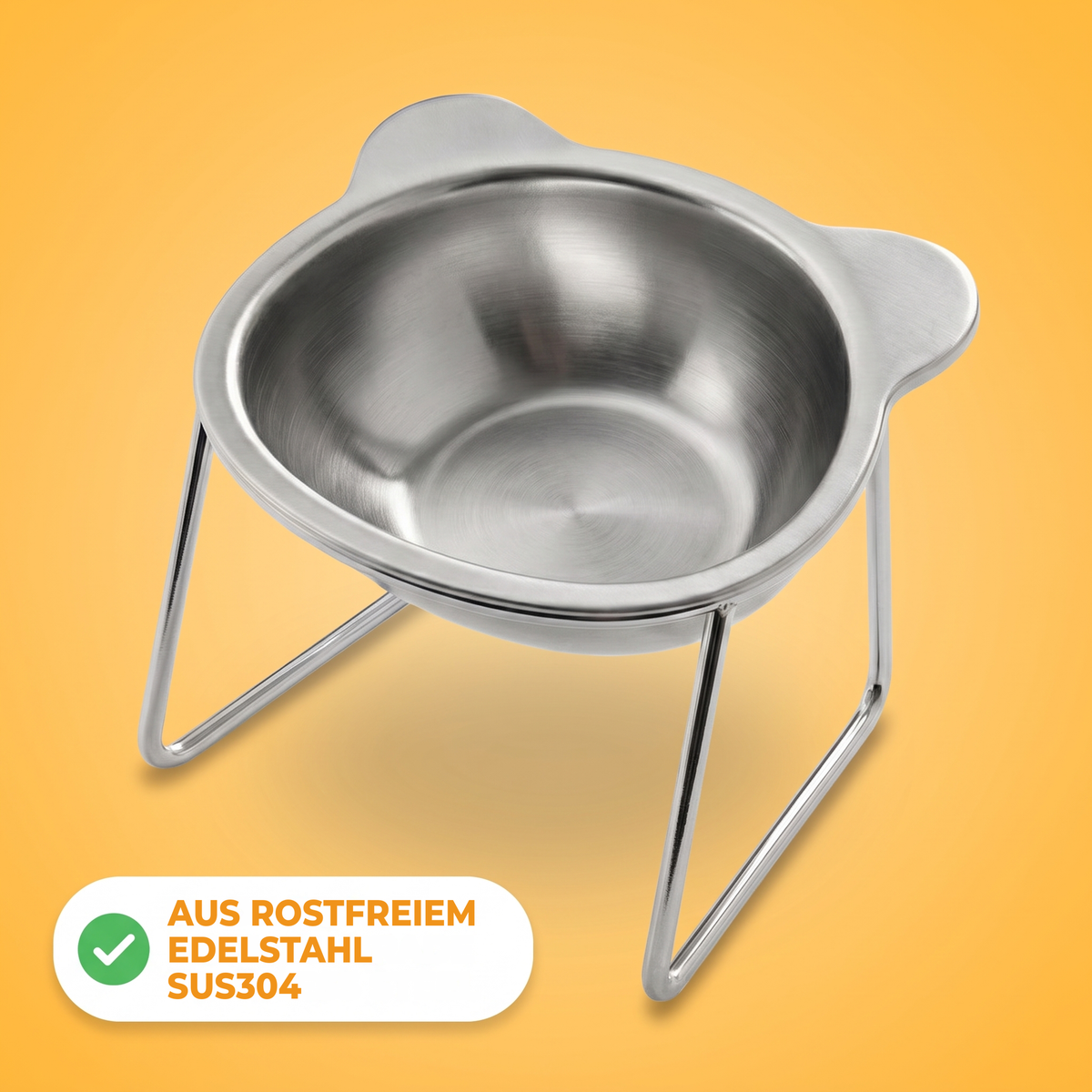 TiltBowl erhöhter Futternapf auf seinem Ständer, aus medizinischem Edelstahl